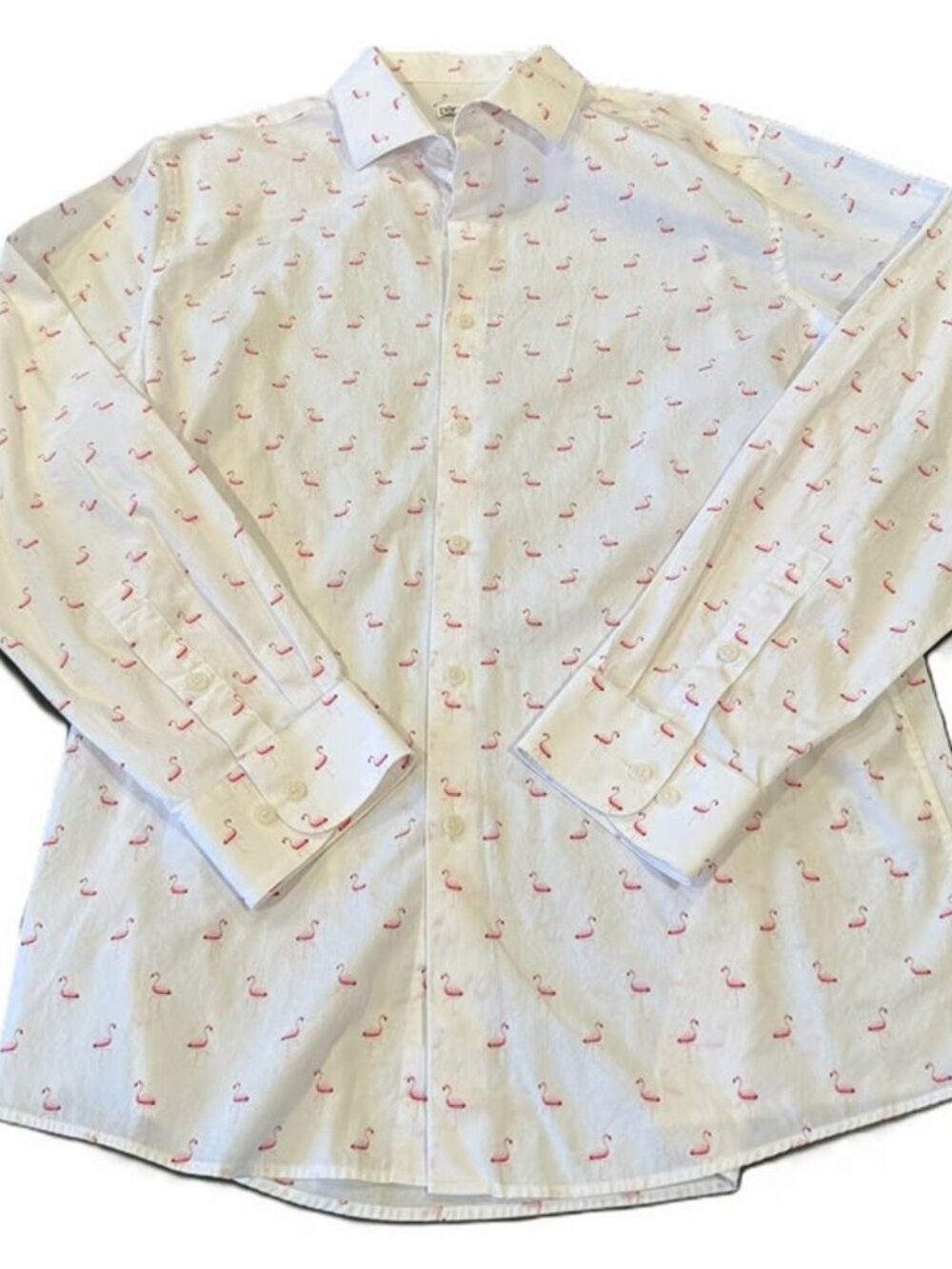 Bar III Men's Slim Fit Stretch Long Sleeve Organic Cotton - Flamingo - Large